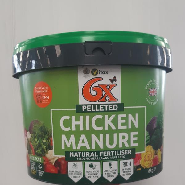 Vitax 6x pelleted Chicken Manure 8kg